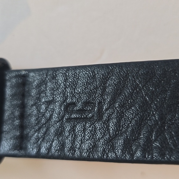 Liz Claiborne Womens Black leather belt Silver Tone Buckle Vintage Sz.40 - Picture 11 of 11